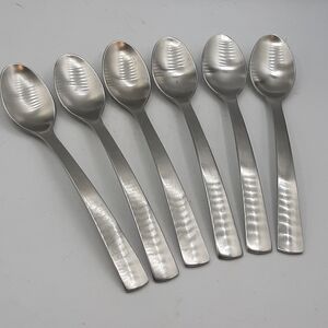 Set Of 6 Gourmet Settings Flatware Park Carry On Satin Oval Soup Spoons 8 3/8